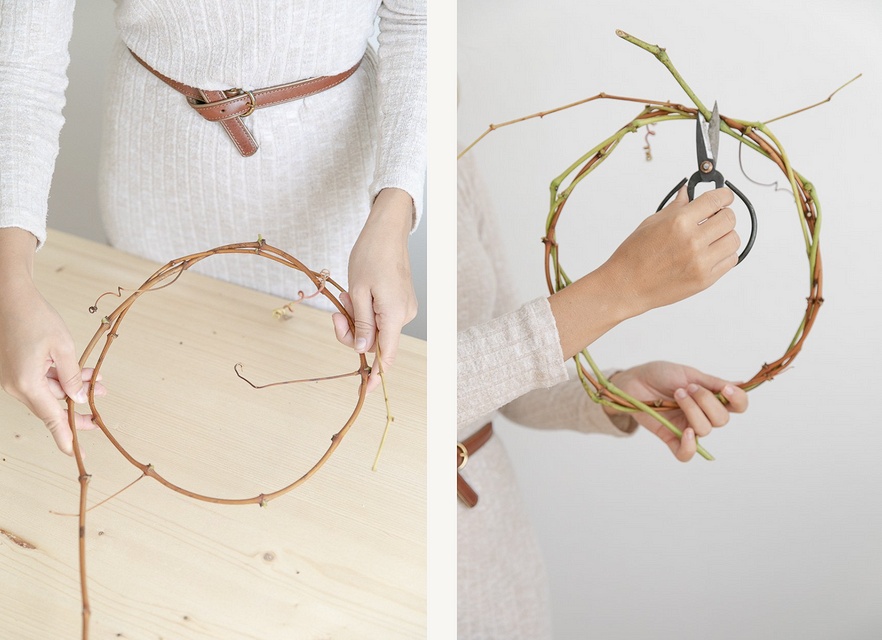 Венок из виноградовой лозы сделай сам