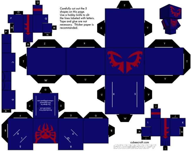 Паперкрафт схемы человек паук