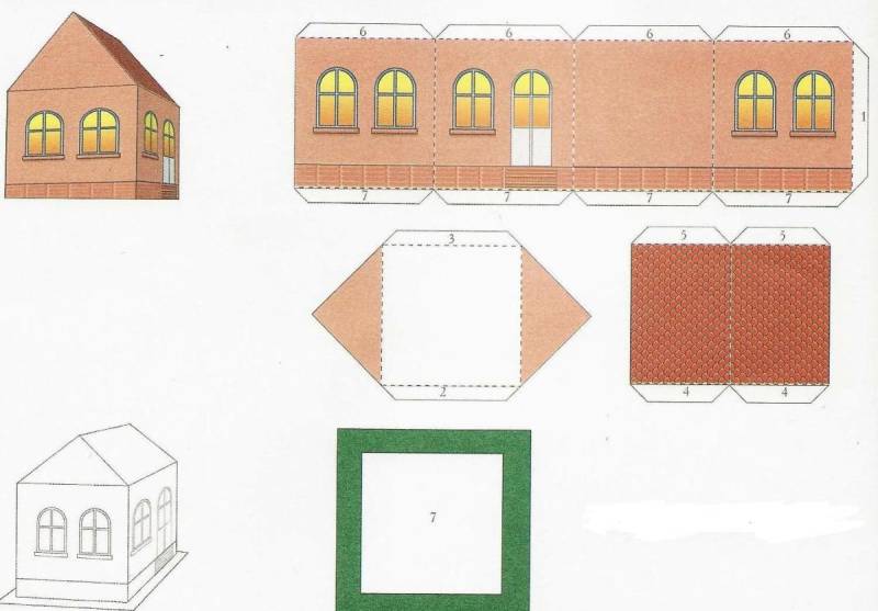 Схема сборки картонного домика