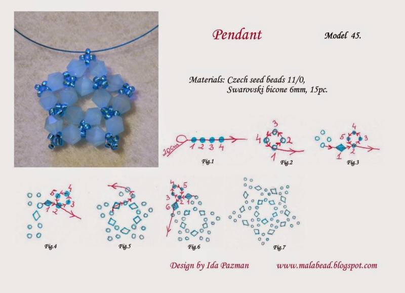 Кулон из бисера и бусин схемы плетения