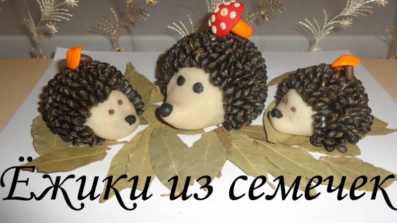 Поделка Ёжик из семечек