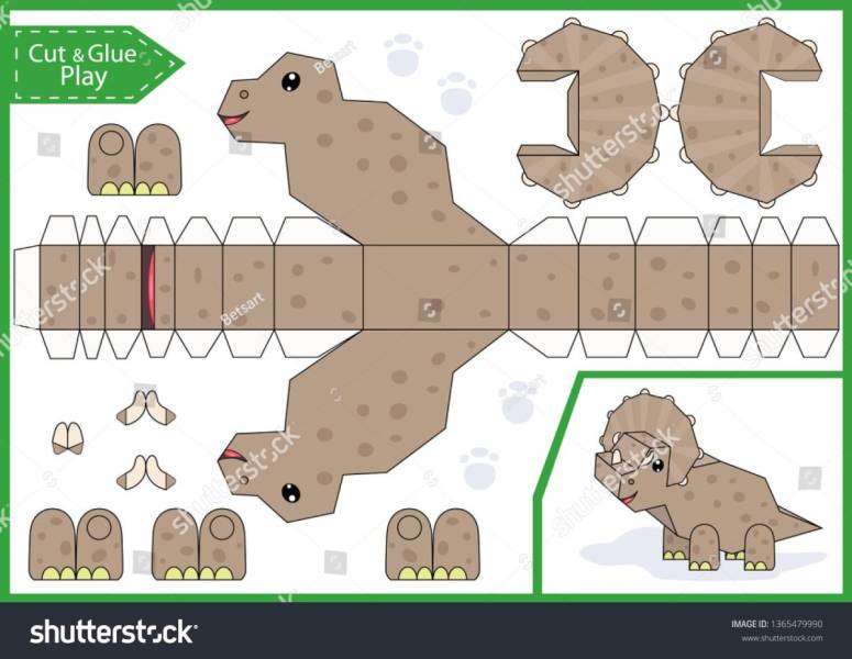 Динозавр из бумаги клеить