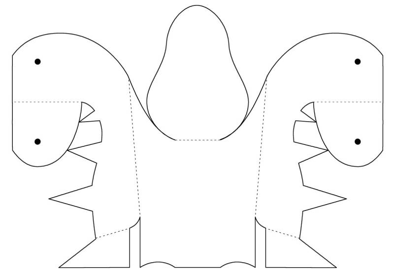 Трафарет динозавр поделка