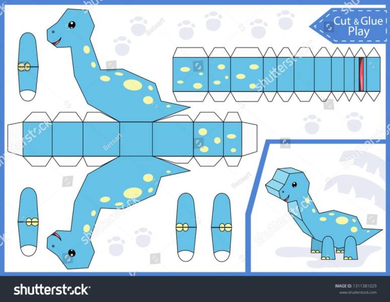 Схемы из бумаги Динозаврики