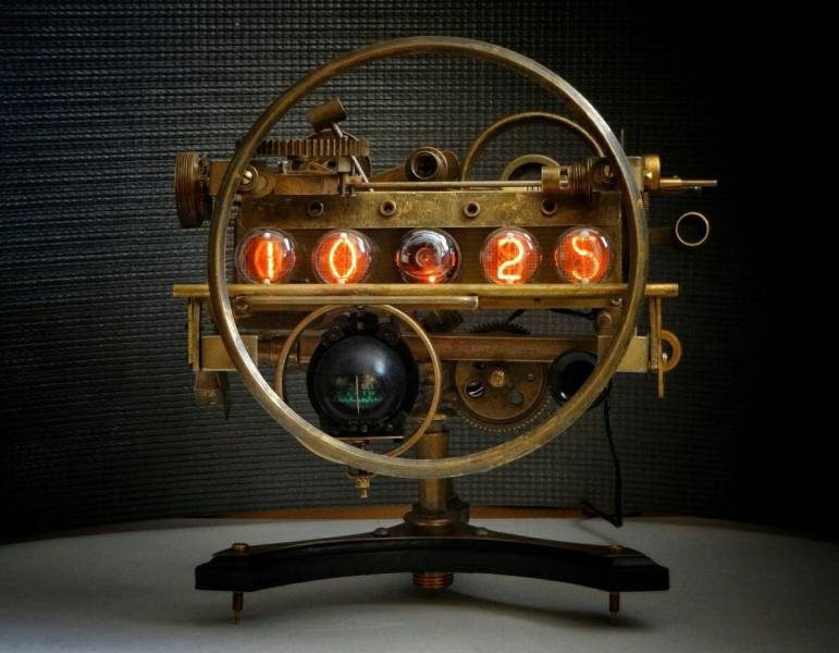 Nixie Steampunk Clock Спутник