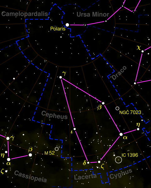Созвездие дракон большая Медведица Цефей Кассиопея