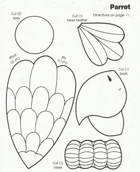 Попугай из фетра своими руками выкройки