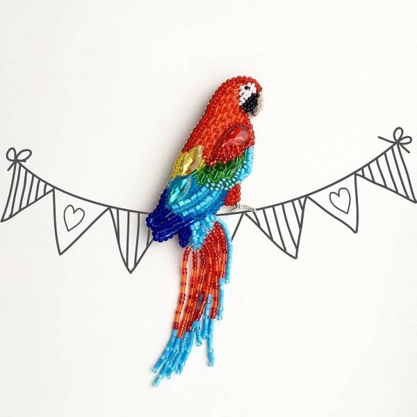 Macaw Brooch попугай ара