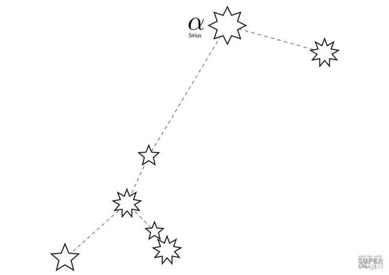 Созвездие большой пес схема