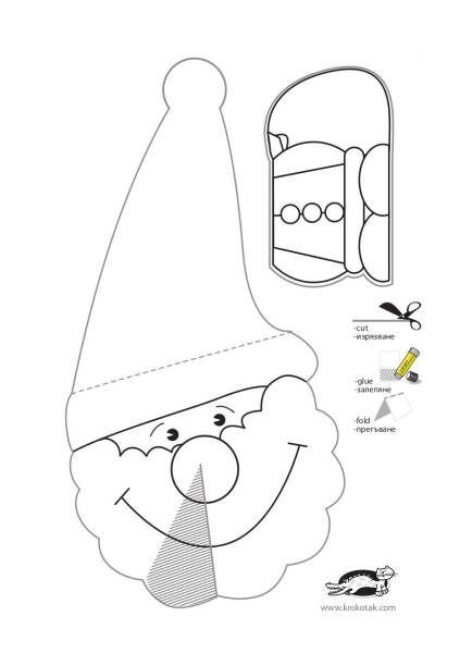 Дед Мороз выкройка из бумаги