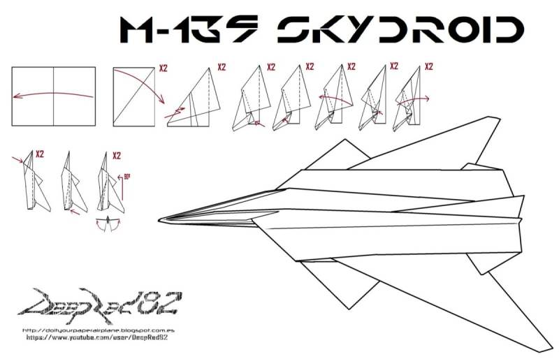 Оригами самолёт истребитель ф16