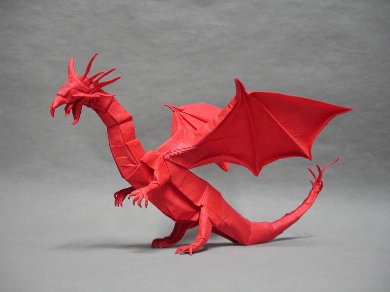 Оригами дракон. Поделки из бумаги для детей.