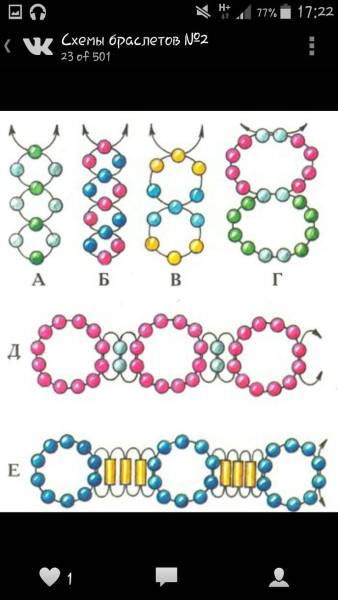 Плетение браслетов из бисера схемы для начинающих пошагово