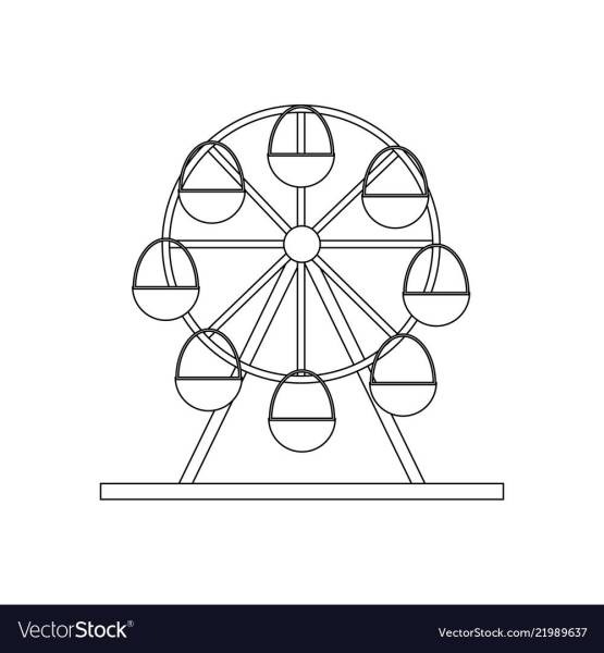 Колесо обозрения раскраска для детей