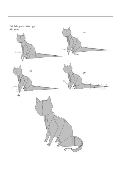 Оригами кот схема