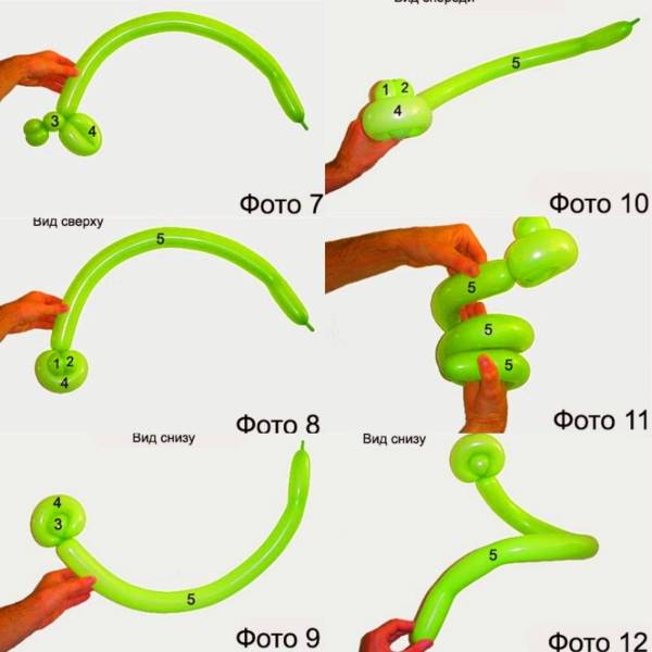 Змея из шарика колбаски