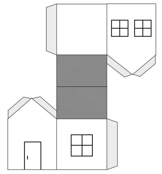 Чертёж домика из картона Формат а4