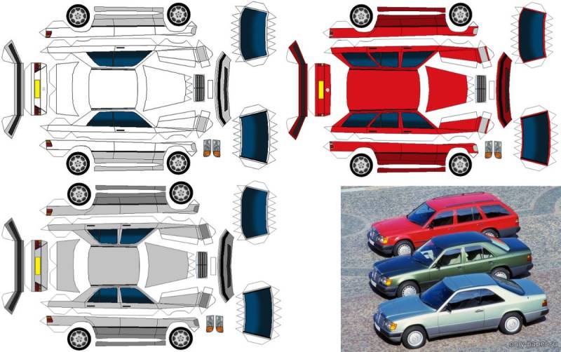 Бумажная модель Мерседес 124