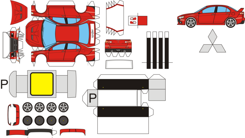 Бумажные машины Митсубиси Lancer x