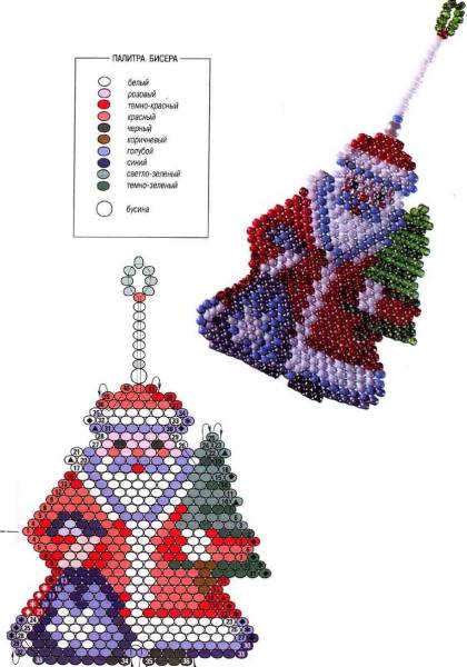 Схемы для бисероплетения дед Мороз