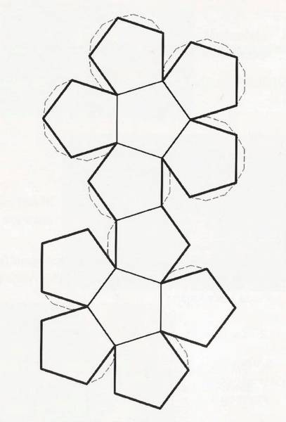 Додекаэдр развертка для склеивания а4