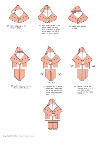 Оригами дед Мороз схема