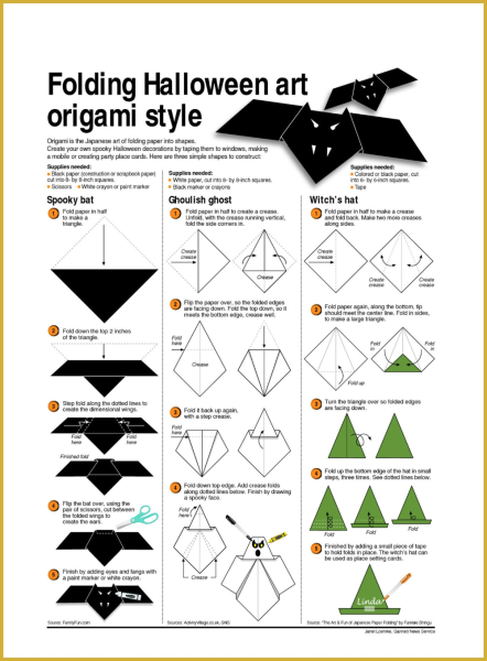 Оригами на Хэллоуин из бумаги