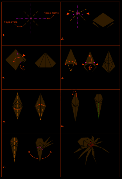 Оригами паук схема