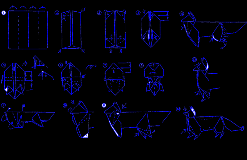 Лисичка оригами из бумаги схемы