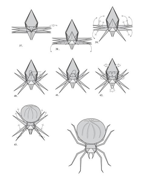Оригами из бумаги паук схема