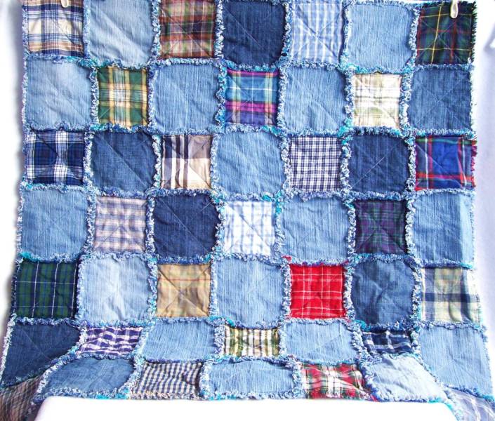 Rag Quilt из джинсы мастер класс