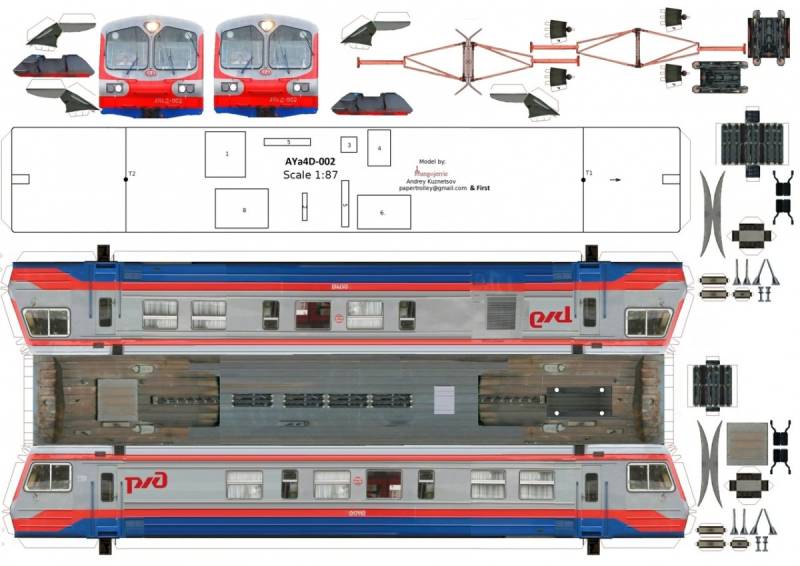 Модель электропоезда эр2 из бумаги