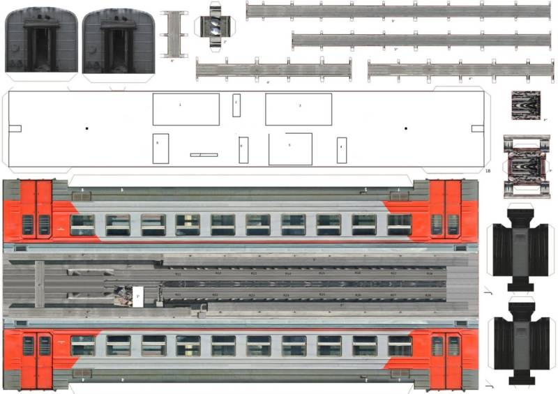 Электропоезд пассажирский эд4м бумажная модель