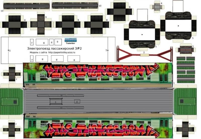 Бумажная модель электрички эд4м
