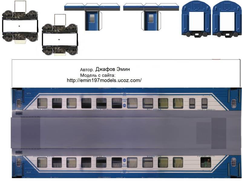 Развертка пассажирский вагон РЖД