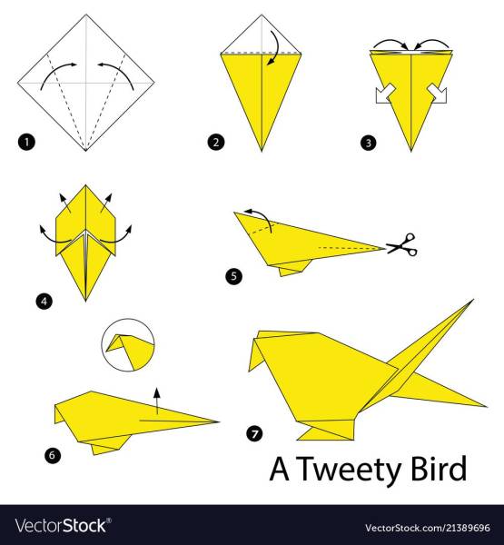 Лёгкое оригами птицы я туториал