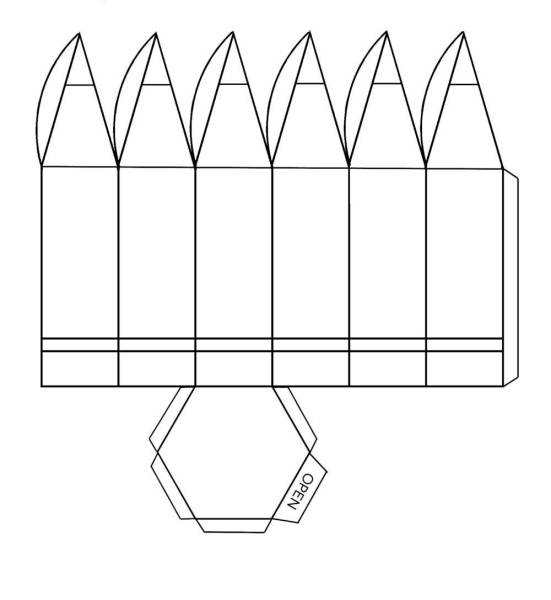 Развертка коробочки для карандашей
