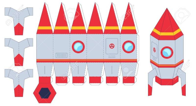 Развертка ракеты из бумаги