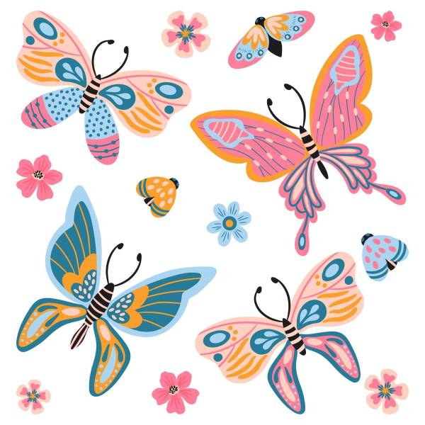 Cartoon Butterfly background cute