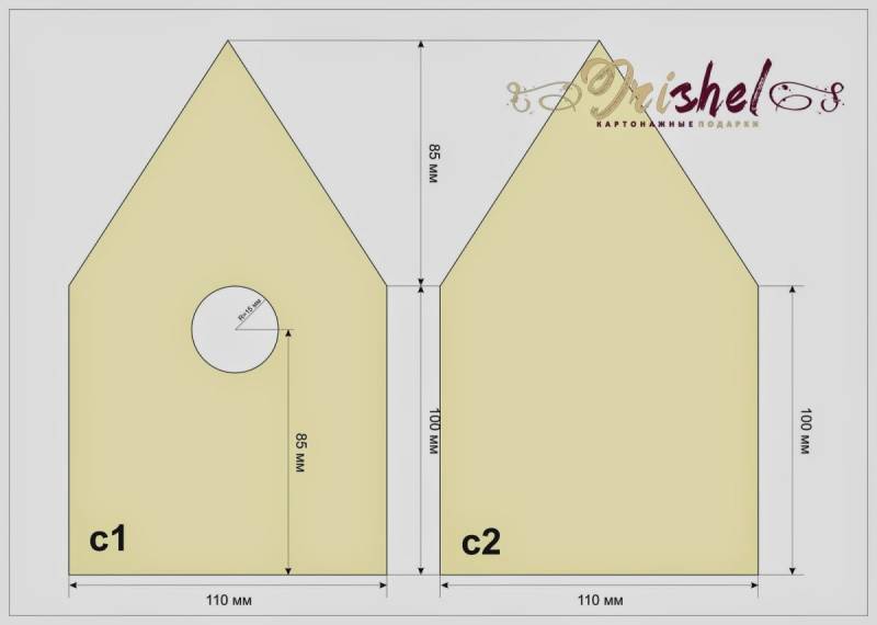 Чертеж скворечника из картона