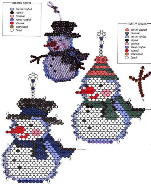 Санта Клаус из бисера схема плетения