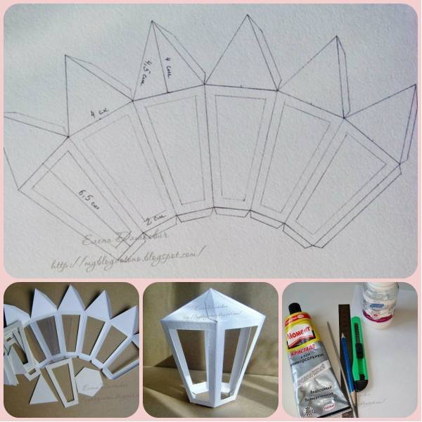 Фонарь из картона сборно-разборный купить