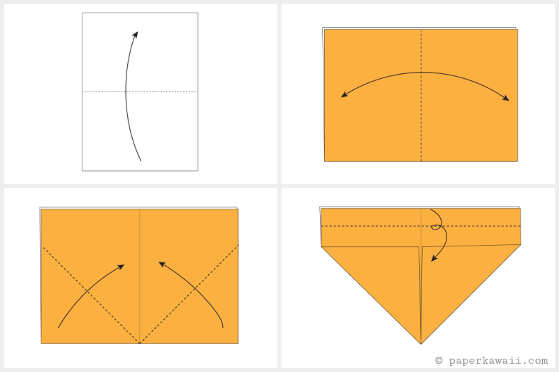 Оригами из прямоугольной бумаги