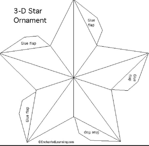 Пятиконечная объемная звезда из бумаги схема