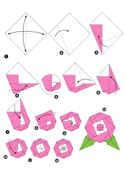 Оригами из бумаги для начинающих схемы пошагово