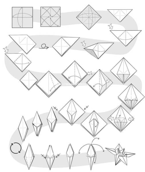 Оригами Лилия схема пошагово