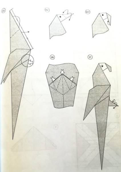 Оригами попугай