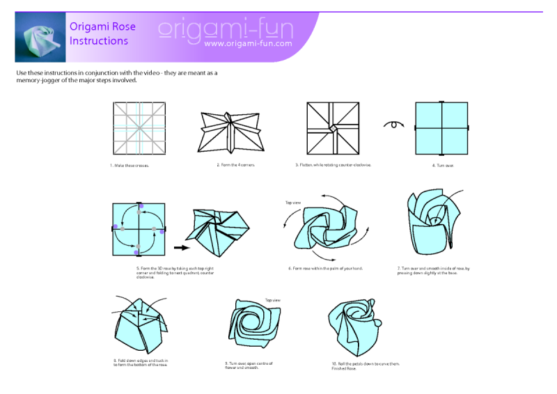 Оригами из бумаги цветы роза схема
