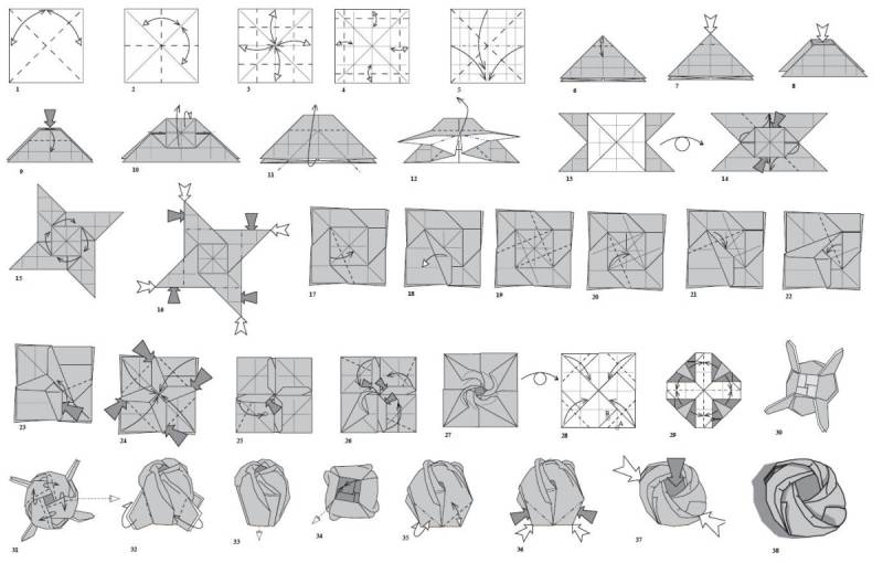 Оригами роза простая