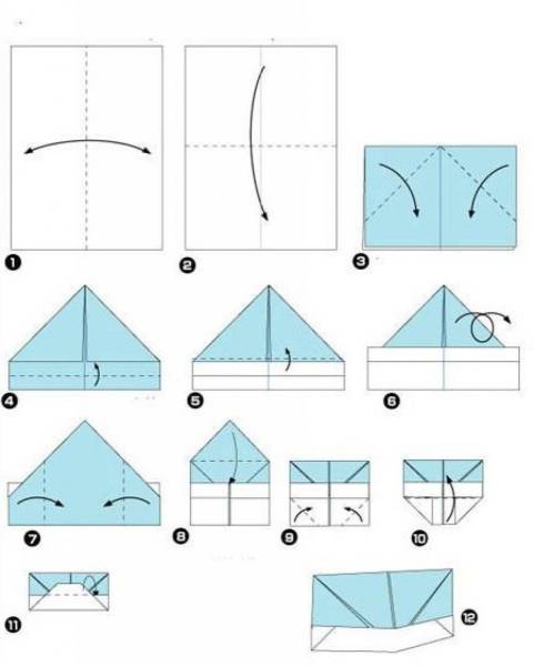 Оригами из бумаги фуражка схема